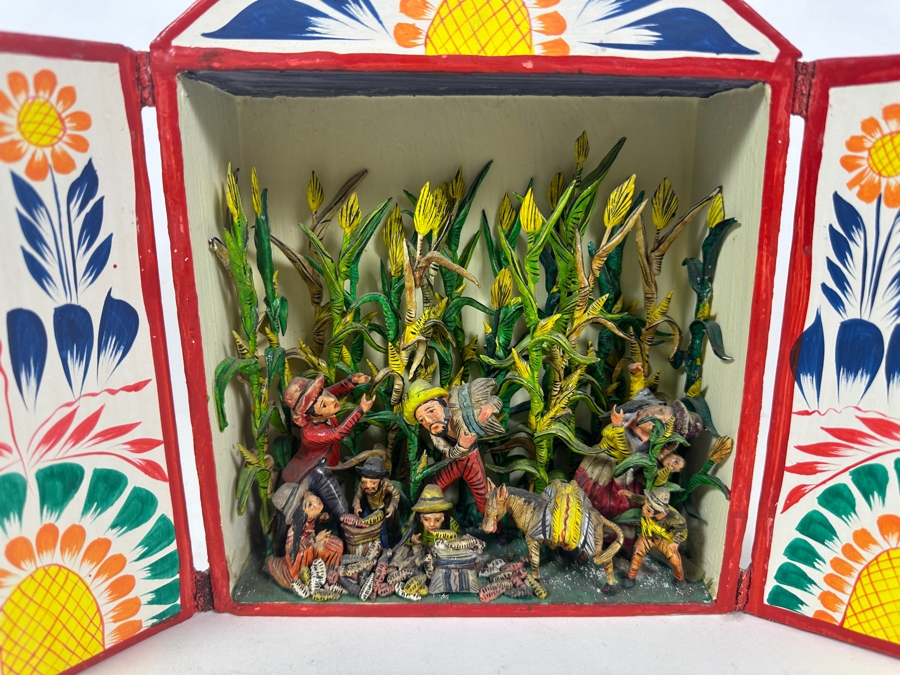 Nicario Jimenez Quispe (B. 1957, Peruvian/American) Stunning Peruvian Retablo 8W X 3D X 10.5H [Photo 5]