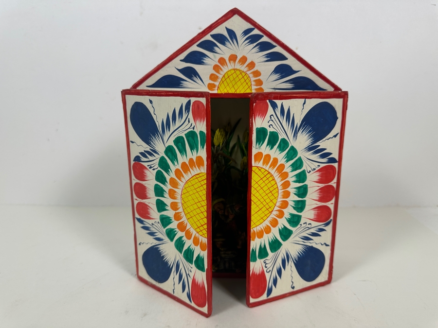 Nicario Jimenez Quispe (B. 1957, Peruvian/American) Stunning Peruvian Retablo 8W X 3D X 10.5H [Photo 17]