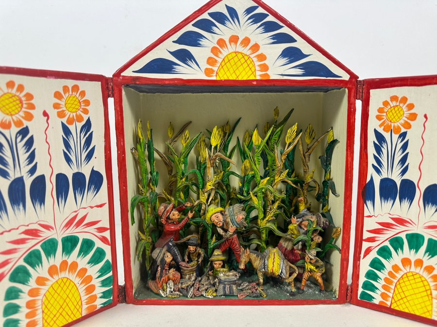 Nicario Jimenez Quispe (B. 1957, Peruvian/American) Stunning Peruvian Retablo 8W X 3D X 10.5H [Photo 4]