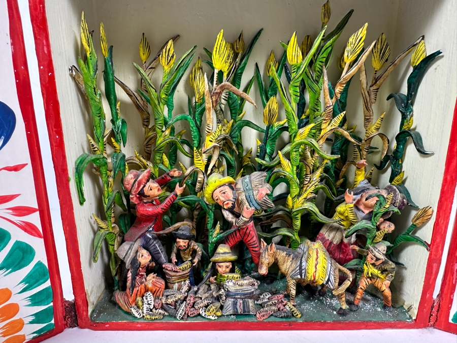 Nicario Jimenez Quispe (B. 1957, Peruvian/American) Stunning Peruvian Retablo 8W X 3D X 10.5H [Photo 6]