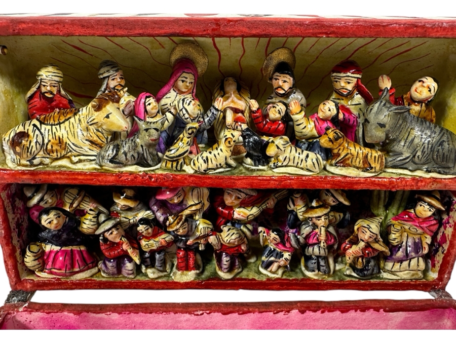 Nicario Jimenez Quispe (B. 1957, Peruvian/American) Stunning Peruvian Retablo Box 6W X 3.5D X 3.5H [Photo 1]