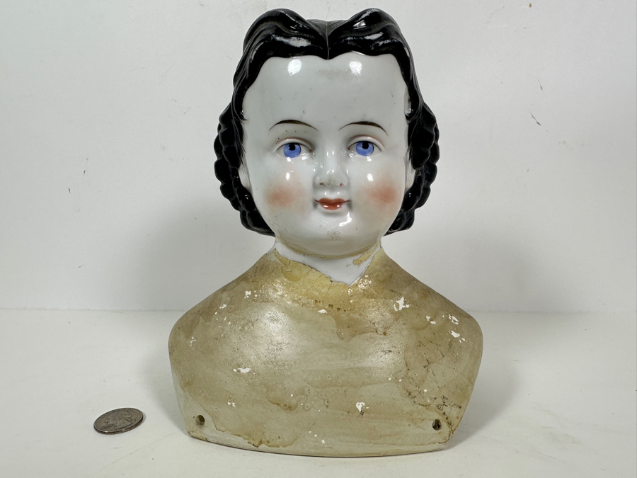 Antique Adelina Patti Hand Painted China Head Doll 7W X 8.5H [Photo 2]