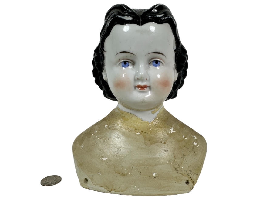 Antique Adelina Patti Hand Painted China Head Doll 7W X 8.5H
