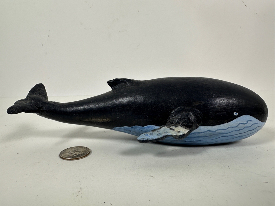 Hand Painted Whale Gourd By Judy Dennis 1997 8L [Photo 2]