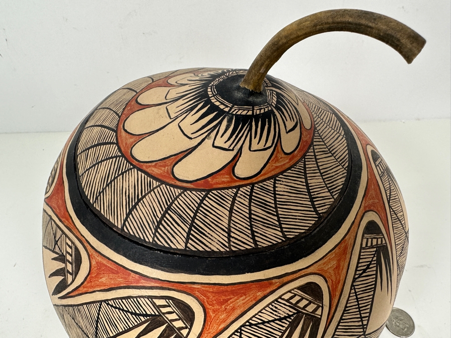 Hand Painted Gourd Artist Unknown 10W X 10H [Photo 4]