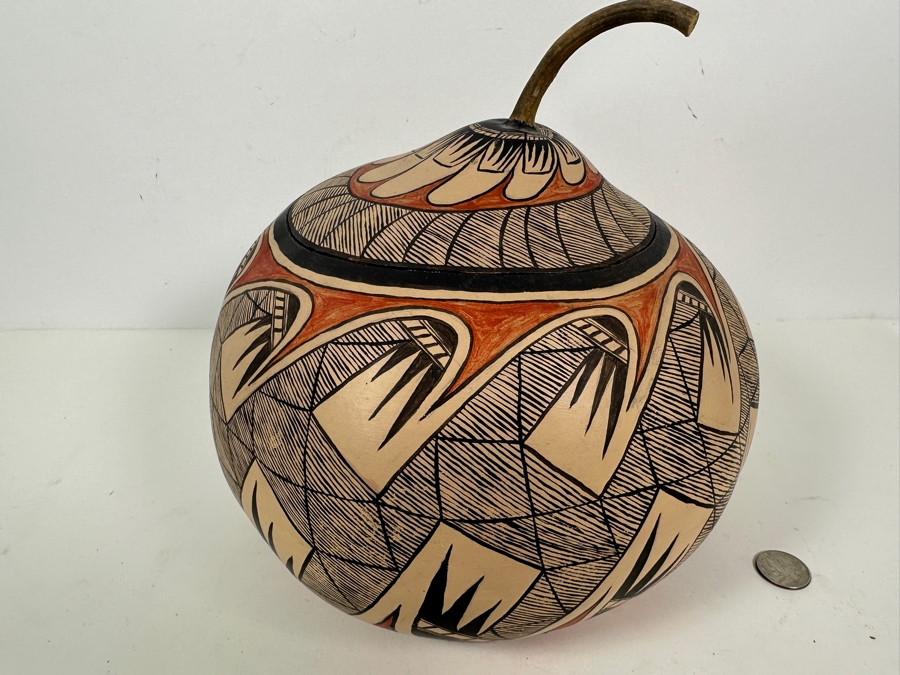 Hand Painted Gourd Artist Unknown 10W X 10H [Photo 3]