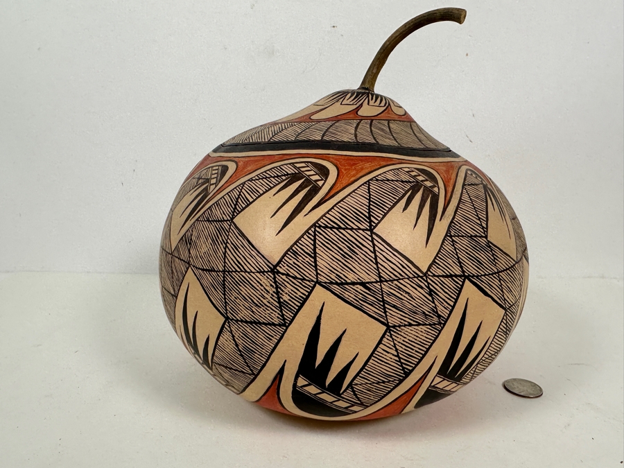 Hand Painted Gourd Artist Unknown 10W X 10H [Photo 2]