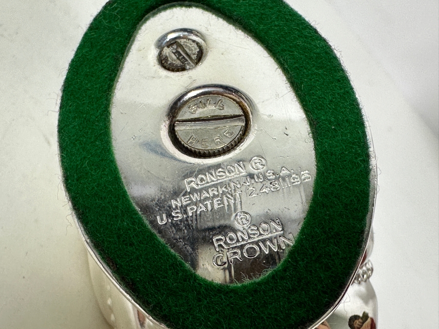 Pair Of Vintage Silverplate Ronson Crown Table Lighters [Photo 3]