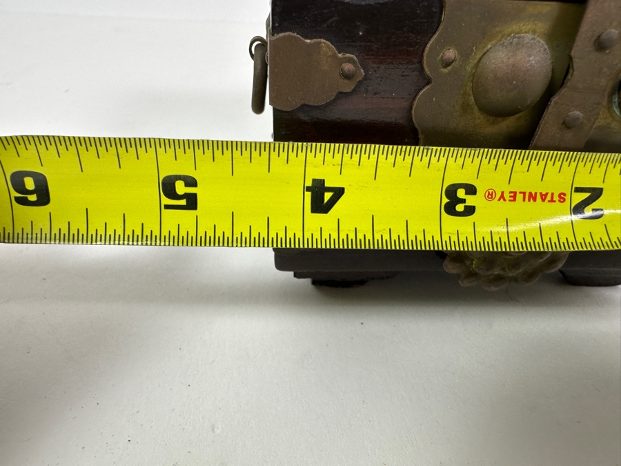 Vintage Korean Wooden & Brass Seal Box 4.25W X 4.25D X 5H [Photo 10]