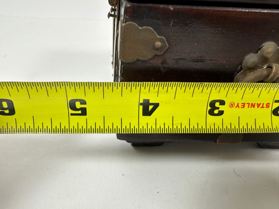 Vintage Korean Wooden & Brass Seal Box 4.25W X 4.25D X 5H [Photo 12]