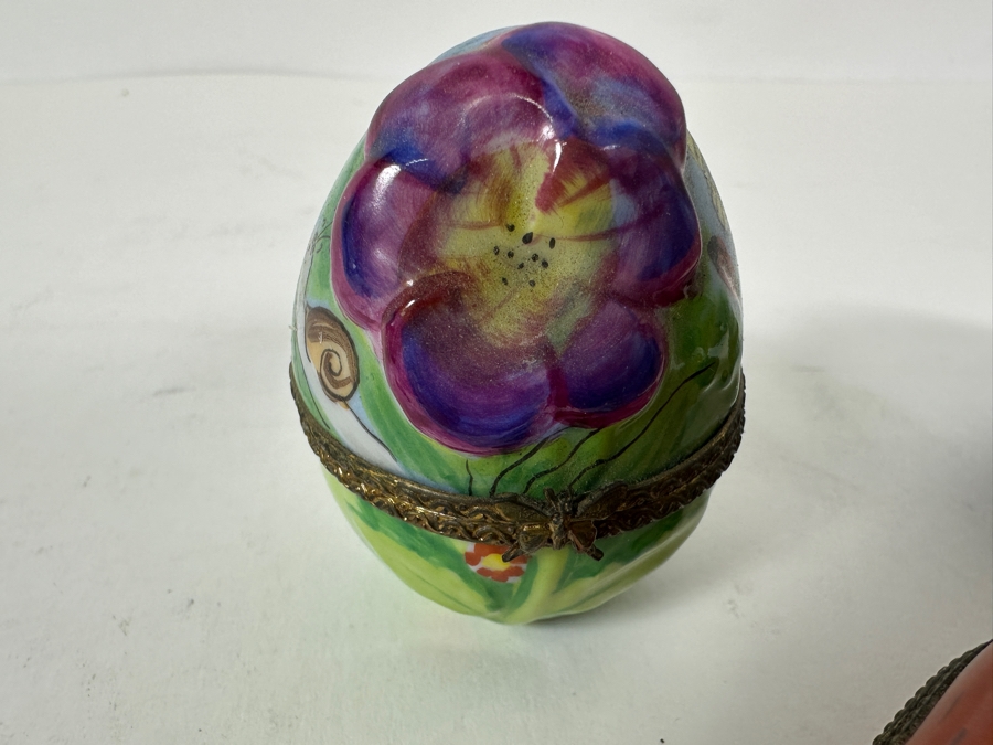 Collection Of Five Vintage Limoges France Hand Painted Porcelain Boxes [Photo 9]