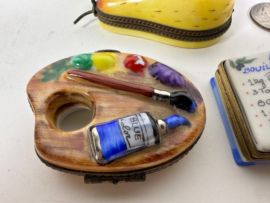 Collection Of Five Vintage Limoges France Hand Painted Porcelain Boxes [Photo 4]