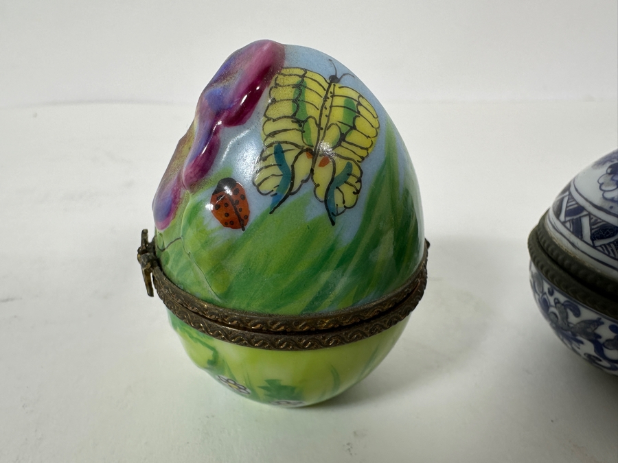 Collection Of Five Vintage Limoges France Hand Painted Porcelain Boxes [Photo 16]