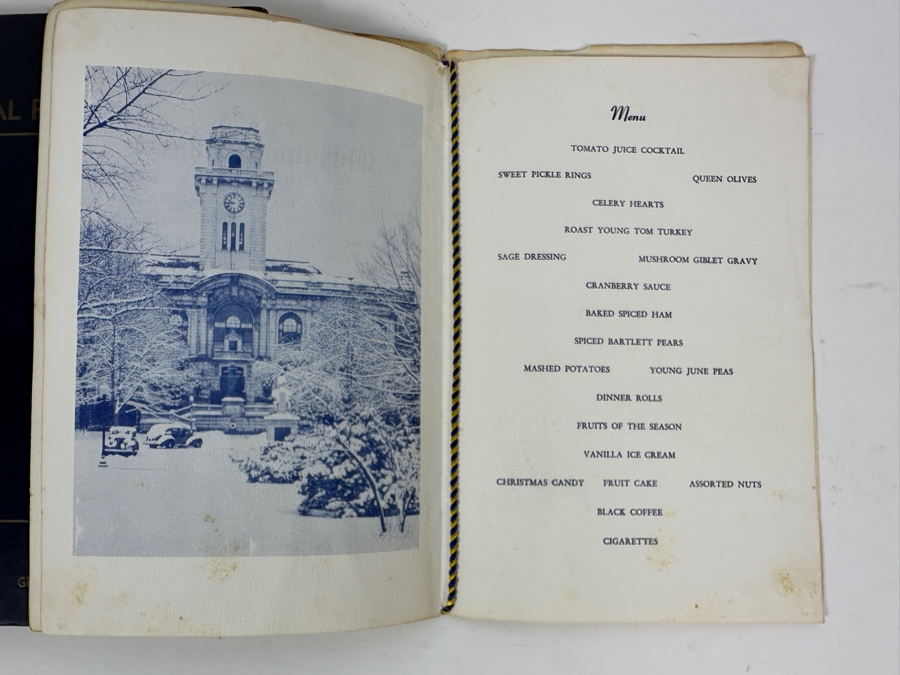 Vintage 1953 Hardcover Book Naval Phraseology From The Department Of Foreign Language U.S. Naval Academy And Vintage 1954 U.S. Naval Academy Christmas Dinner Menu [Photo 4]