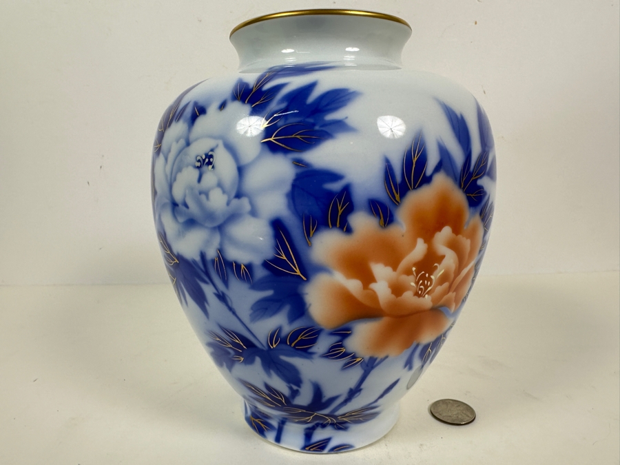 Vintage Japanese Fukagawa Porcelain Vase 8H [Photo 3]