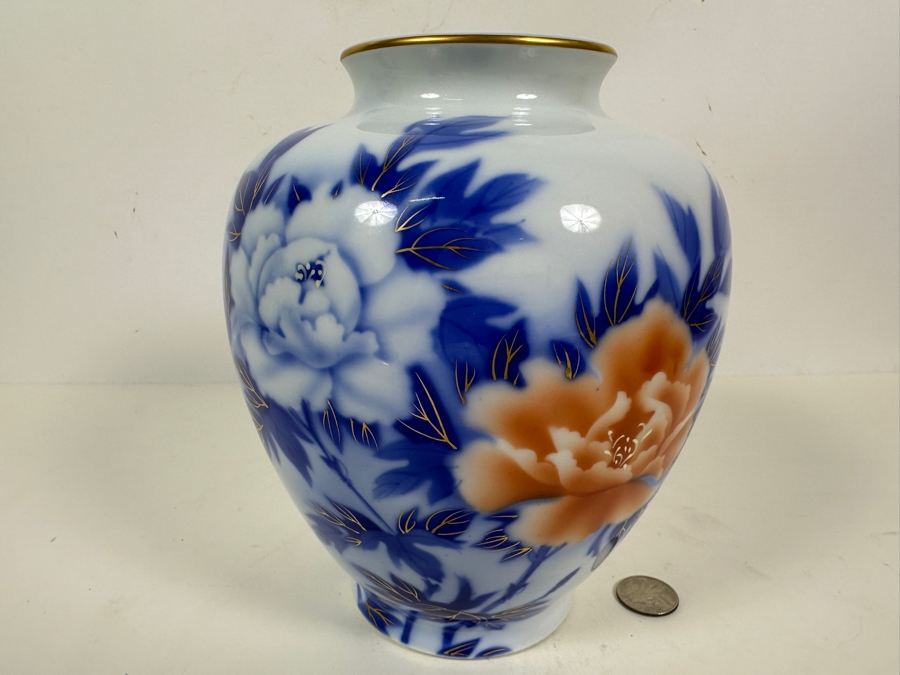 Vintage Japanese Fukagawa Porcelain Vase 8H [Photo 2]