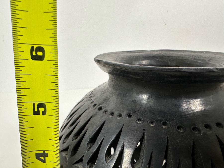 Barro Negro Pottery From Oaxaca Mexico Vase 6H [Photo 8]