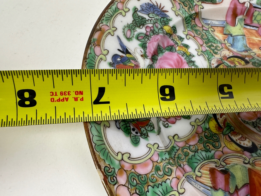 Vintage Chinese Hand Painted Famille Rose Medallion Porcelain Dish 7-1/8W [Photo 10]