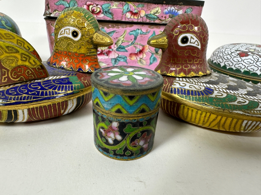 Vintage Chinese Cloisonne Enamel Box Collection [Photo 4]