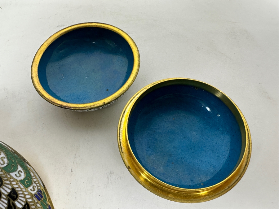 Vintage Chinese Cloisonne Enamel Box Collection [Photo 9]