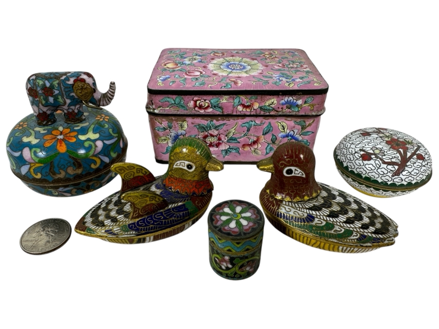Vintage Chinese Cloisonne Enamel Box Collection [Photo 1]