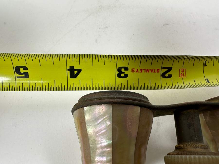 Antique Maier & Berkele Atlanta, GA Brass & Mother Of Pearl Opera Glasses Inscribed C. C. R. Dec. 25th 1890 4W X 3H [Photo 13]