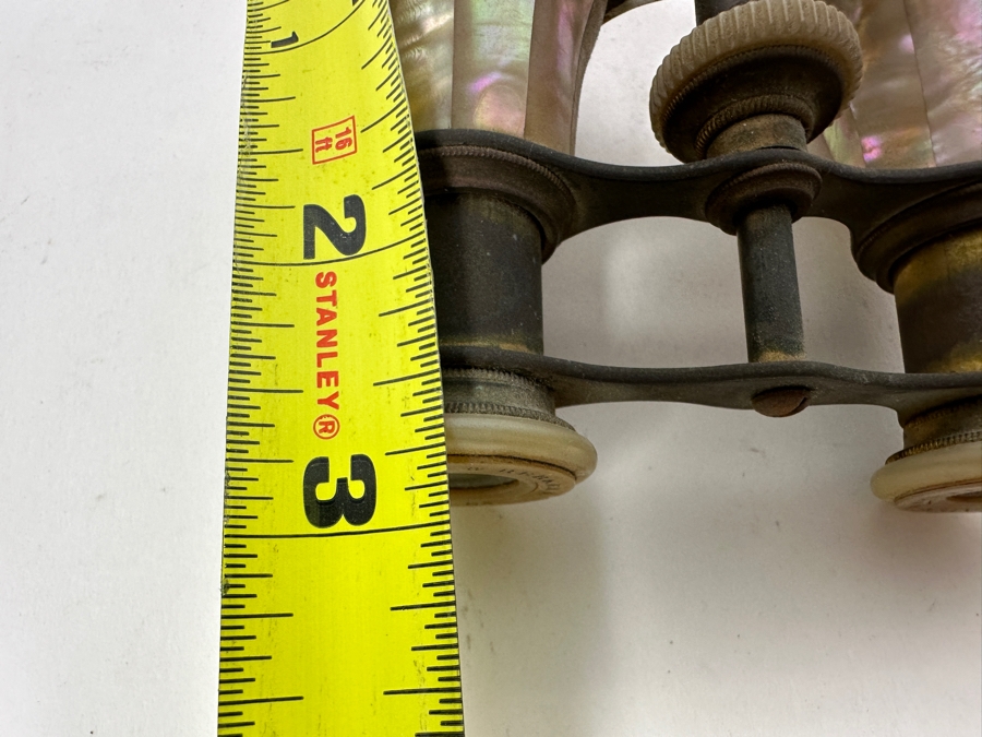 Antique Maier & Berkele Atlanta, GA Brass & Mother Of Pearl Opera Glasses Inscribed C. C. R. Dec. 25th 1890 4W X 3H [Photo 14]