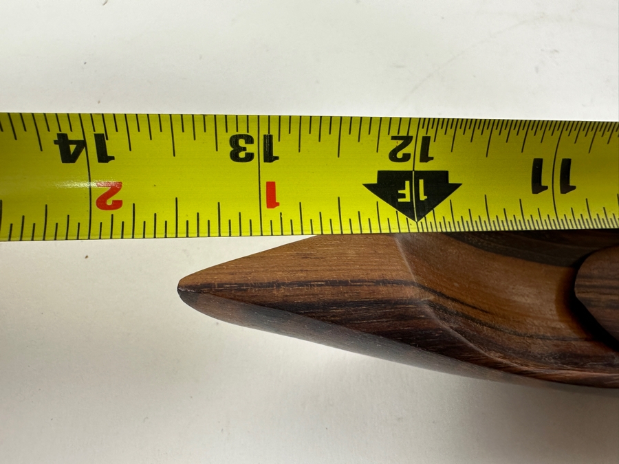 Carved Wooden Sea Turtle And Canoe With Paddle 13.5L [Photo 8]