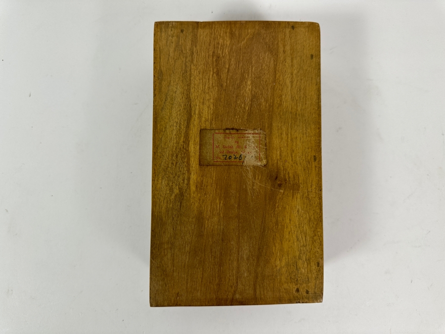 Carved Wooden Indian Box Filled With Vintage Buttons - See Photos 8W X 5D X 2H [Photo 11]