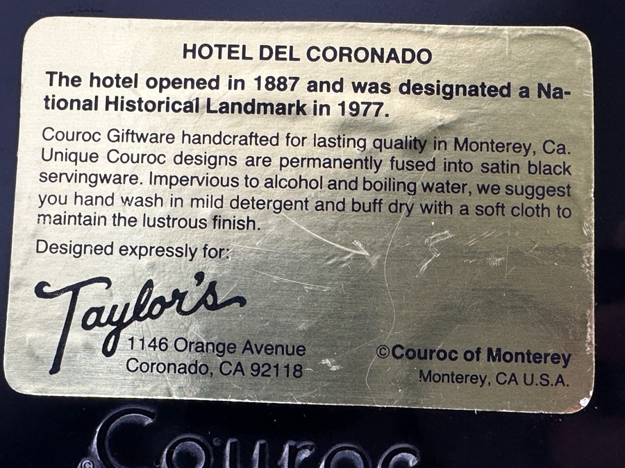 Hotel Del Coronado Couroc Of Monterey Tray 12.75W X 9.5D [Photo 4]