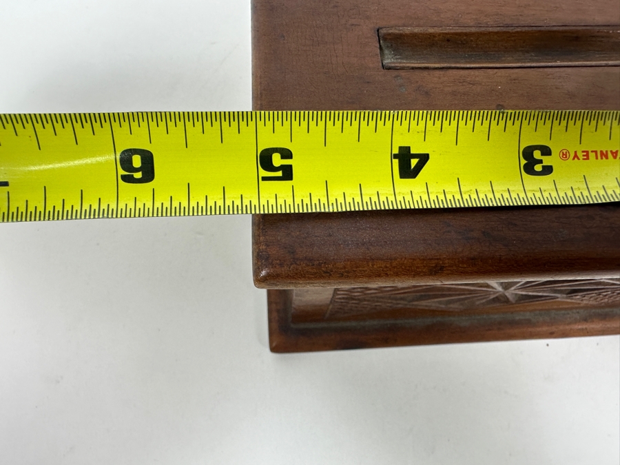 Just Added - Antique Wood Inlaid Cigarette Dispenser Box 5W X 4D X 3H [Photo 11]