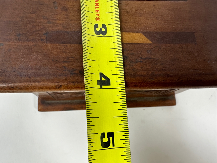 Just Added - Antique Wood Inlaid Cigarette Dispenser Box 5W X 4D X 3H [Photo 12]