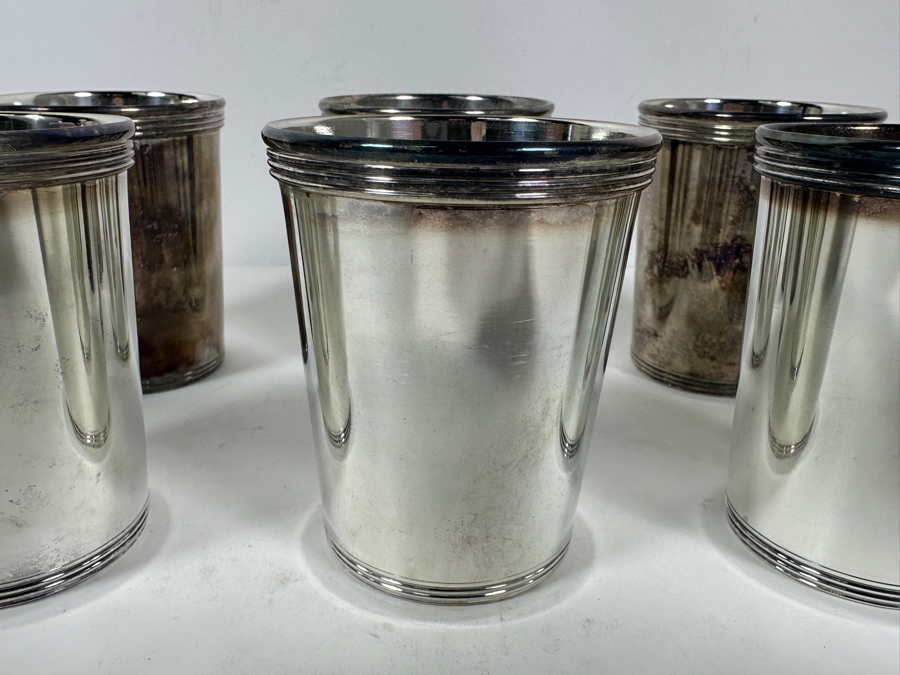Set Of Six El De Uberti Italy Crown Silverplate Mint Julep Cups 3.75H [Photo 5]