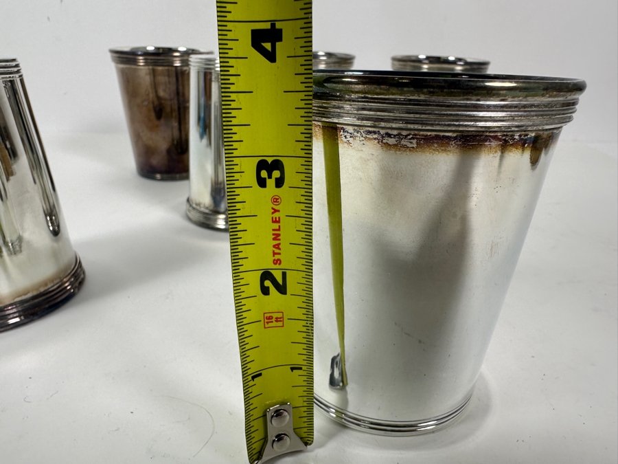 Set Of Six El De Uberti Italy Crown Silverplate Mint Julep Cups 3.75H [Photo 10]