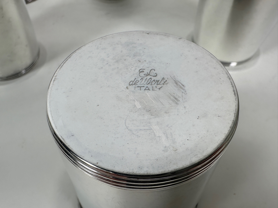 Set Of Six El De Uberti Italy Crown Silverplate Mint Julep Cups 3.75H [Photo 6]