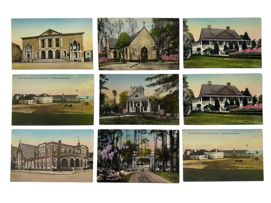 Nine Vintage Hand Colored Postcards Published By Lanneau's Art Store In Charleston, SC [Photo 1]