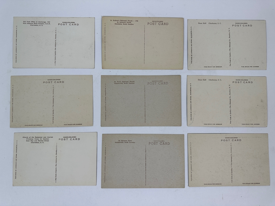 Nine Vintage Hand Colored Postcards Published By Lanneau's Art Store In Charleston, SC [Photo 10]