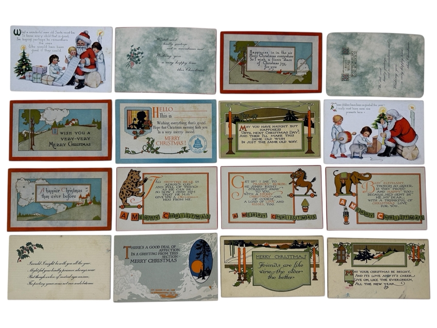 Sixteen Vintage Christmas Postcards [Photo 1]