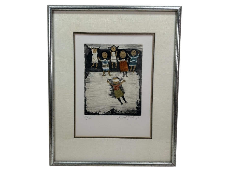 Graciela Rodo Boulanger (B. 1935, Bolivia) Hand Signed Limited Edition Color Lithograph From The Jeux D'Enfants (Children's Games) Suite Numbered 142 Of 150 - 8 X 9.5 Professionally Framed 17.5 X 22 [Photo 2]