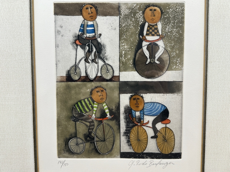 Graciela Rodo Boulanger (B. 1935, Bolivia) Hand Signed Limited Edition Color Lithograph From The Jeux D'Enfants (Children's Games) Suite Numbered 142 Of 150 - 8 X 9.5 Professionally Framed 17.5 X 22 [Photo 1]