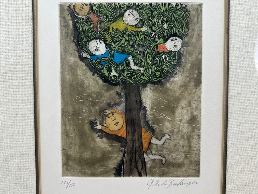 Graciela Rodo Boulanger (B. 1935, Bolivia) Hand Signed Limited Edition Color Lithograph From The Jeux D'Enfants (Children's Games) Suite Numbered 142 Of 150 - 8 X 9.5 Professionally Framed 17.5 X 22 [Photo 5]