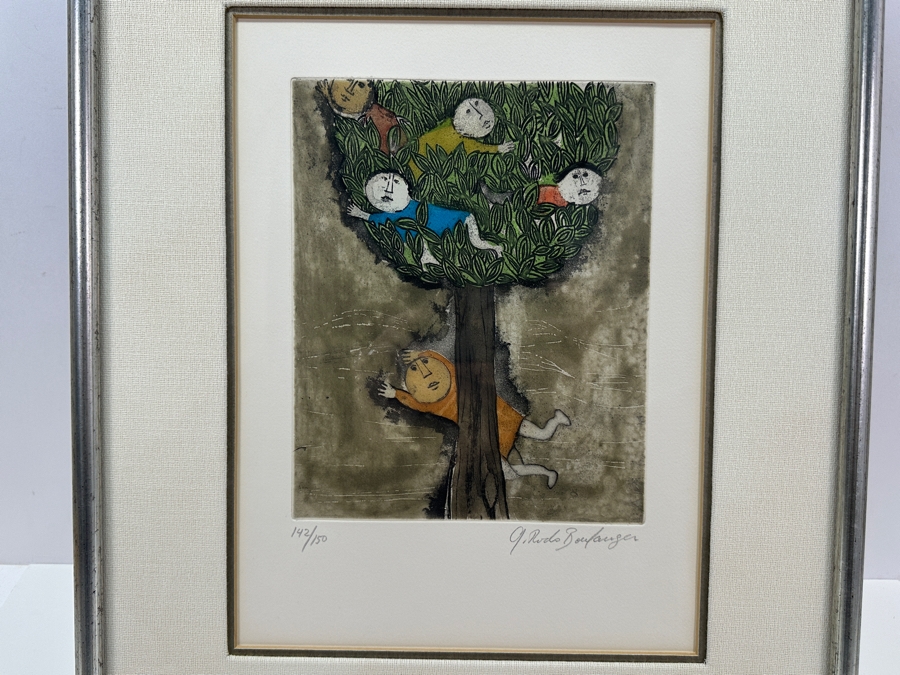Graciela Rodo Boulanger (B. 1935, Bolivia) Hand Signed Limited Edition Color Lithograph From The Jeux D'Enfants (Children's Games) Suite Numbered 142 Of 150 - 8 X 9.5 Professionally Framed 17.5 X 22 [Photo 4]