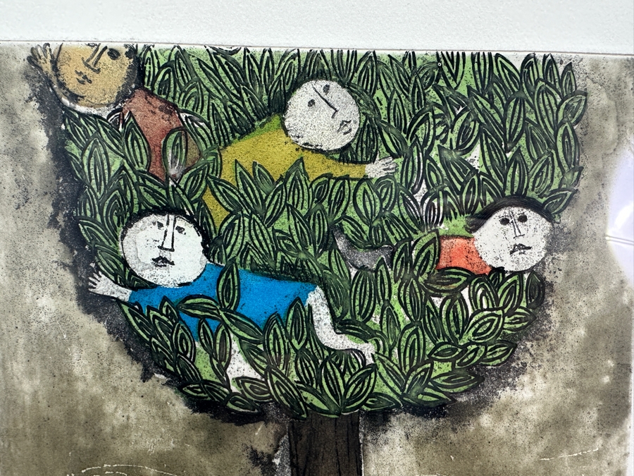 Graciela Rodo Boulanger (B. 1935, Bolivia) Hand Signed Limited Edition Color Lithograph From The Jeux D'Enfants (Children's Games) Suite Numbered 142 Of 150 - 8 X 9.5 Professionally Framed 17.5 X 22 [Photo 8]