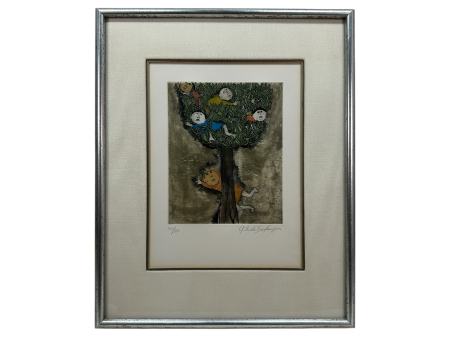 Graciela Rodo Boulanger (B. 1935, Bolivia) Hand Signed Limited Edition Color Lithograph From The Jeux D'Enfants (Children's Games) Suite Numbered 142 Of 150 - 8 X 9.5 Professionally Framed 17.5 X 22 [Photo 2]