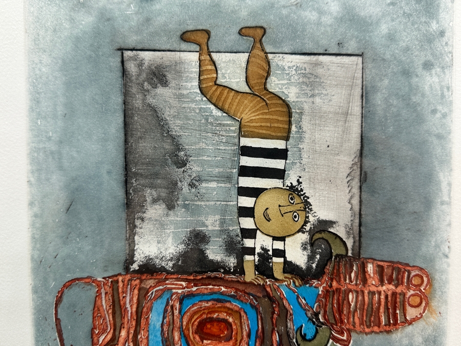 Graciela Rodo Boulanger (B. 1935, Bolivia) Hand Signed Limited Edition Color Lithograph From The Jeux D'Enfants (Children's Games) Suite Numbered 142 Of 150 - 8 X 9.5 Professionally Framed 17.5 X 22	 [Photo 7]