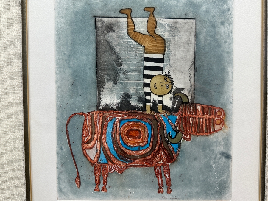 Graciela Rodo Boulanger (B. 1935, Bolivia) Hand Signed Limited Edition Color Lithograph From The Jeux D'Enfants (Children's Games) Suite Numbered 142 Of 150 - 8 X 9.5 Professionally Framed 17.5 X 22	 [Photo 8]