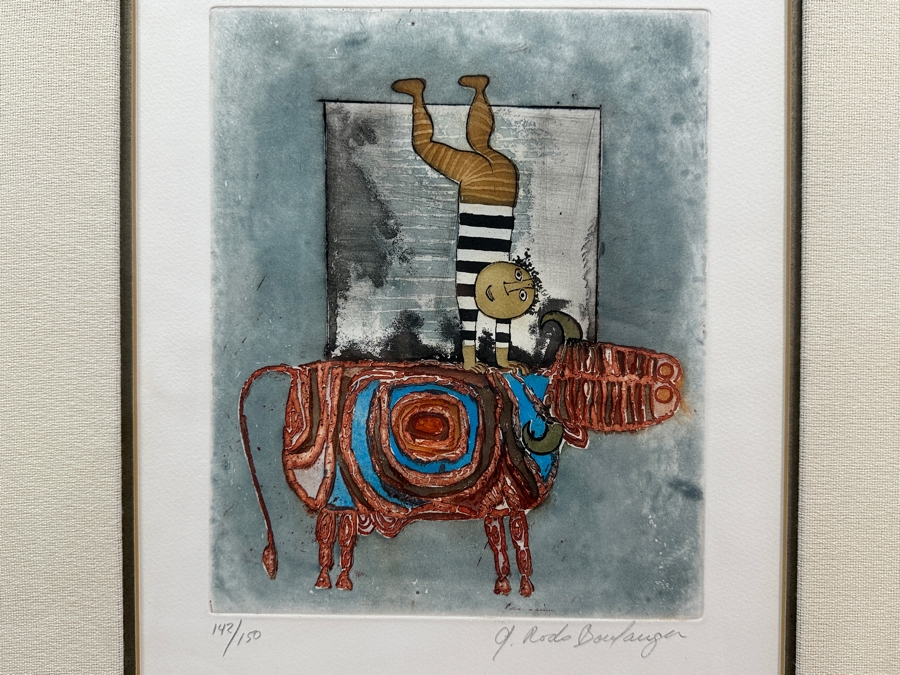 Graciela Rodo Boulanger (B. 1935, Bolivia) Hand Signed Limited Edition Color Lithograph From The Jeux D'Enfants (Children's Games) Suite Numbered 142 Of 150 - 8 X 9.5 Professionally Framed 17.5 X 22	 [Photo 3]