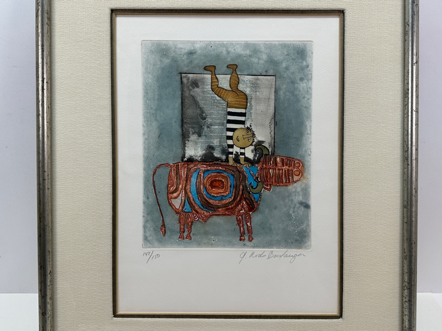 Graciela Rodo Boulanger (B. 1935, Bolivia) Hand Signed Limited Edition Color Lithograph From The Jeux D'Enfants (Children's Games) Suite Numbered 142 Of 150 - 8 X 9.5 Professionally Framed 17.5 X 22	 [Photo 5]