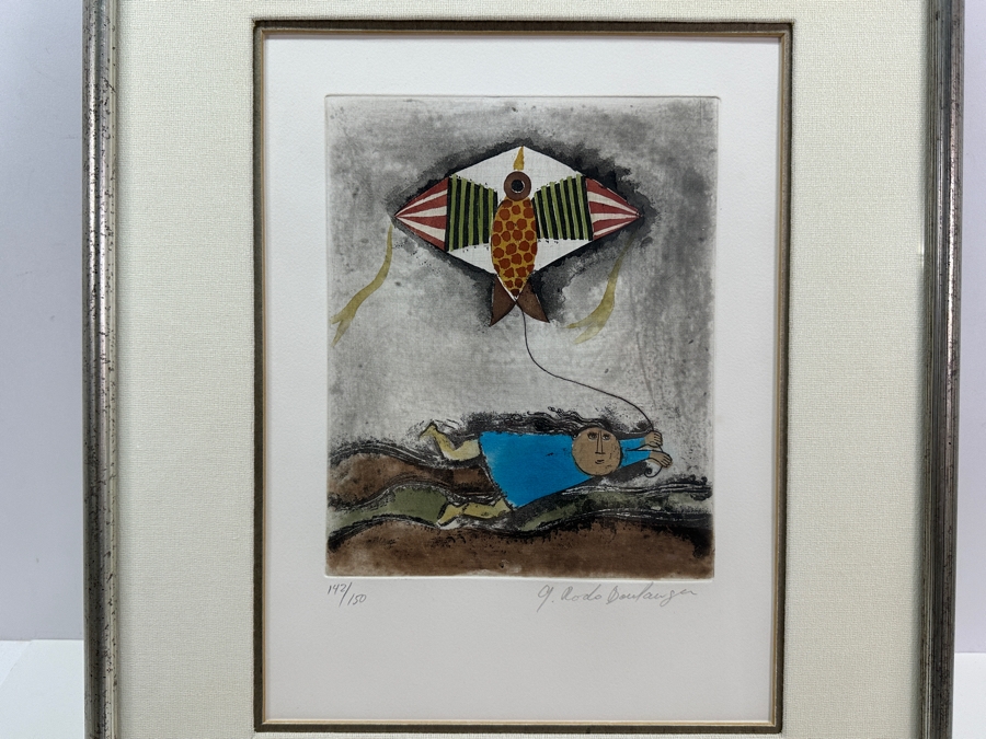 Graciela Rodo Boulanger (B. 1935, Bolivia) Hand Signed Limited Edition Color Lithograph From The Jeux D'Enfants (Children's Games) Suite Numbered 142 Of 150 - 8 X 9.5 Professionally Framed 17.5 X 22	 [Photo 4]