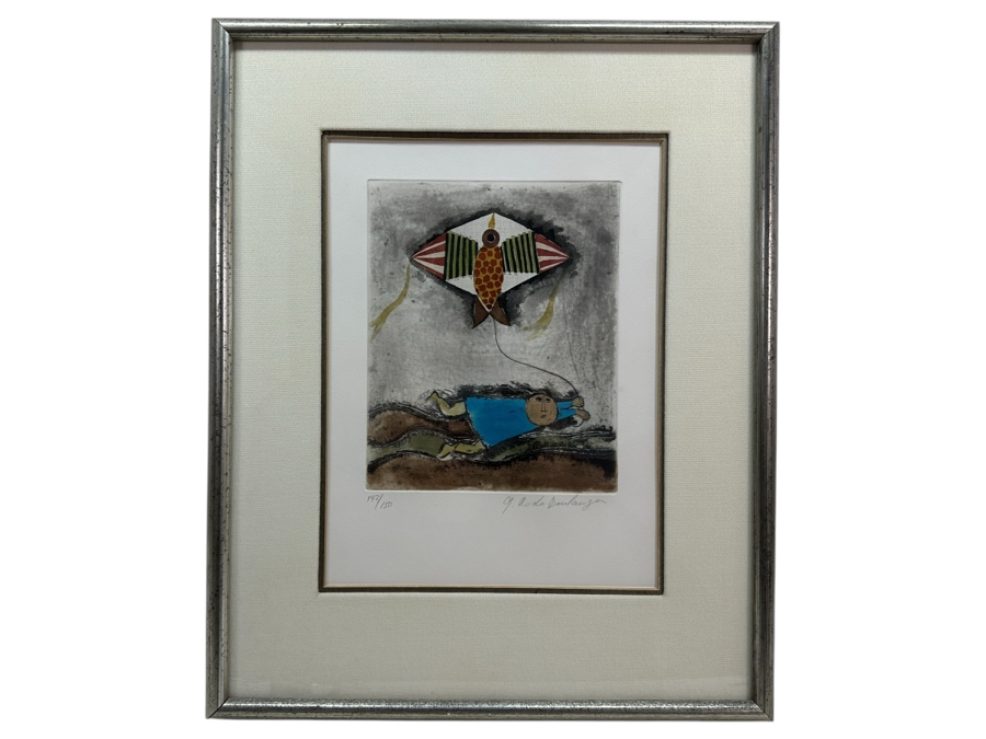 Graciela Rodo Boulanger (B. 1935, Bolivia) Hand Signed Limited Edition Color Lithograph From The Jeux D'Enfants (Children's Games) Suite Numbered 142 Of 150 - 8 X 9.5 Professionally Framed 17.5 X 22	 [Photo 2]